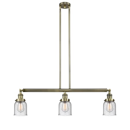 A large image of the Innovations Lighting 213-S Small Bell Antique Brass / Seedy