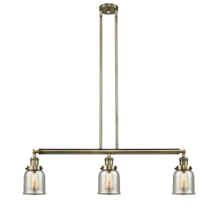 A large image of the Innovations Lighting 213-S Small Bell Antique Brass / Silver Plated Mercury