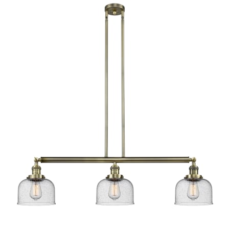 A large image of the Innovations Lighting 213-S Large Bell Antique Brass / Seedy