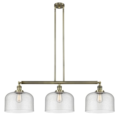 A large image of the Innovations Lighting 213 X-Large Bell Antique Brass / Seedy