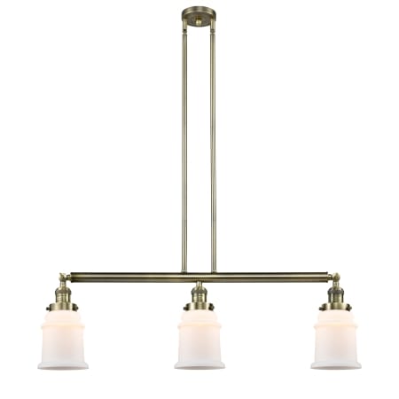 A large image of the Innovations Lighting 213 Canton Antique Brass / Matte White