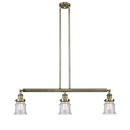 A large image of the Innovations Lighting 213 Small Canton Antique Brass / Seedy