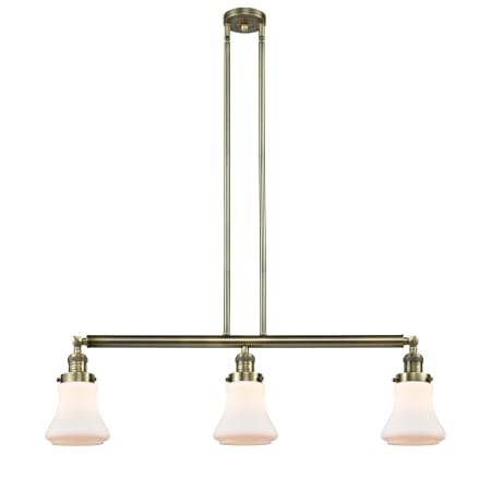 A large image of the Innovations Lighting 213 Bellmont Antique Brass / Matte White