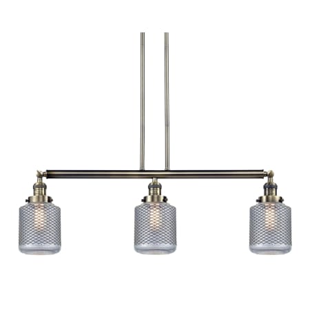A large image of the Innovations Lighting 213-S Stanton Antique Brass / Vintage Wire Mesh