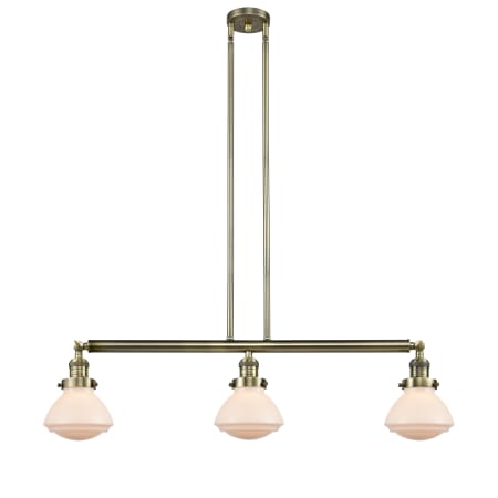 A large image of the Innovations Lighting 213-S Olean Antique Brass / Matte White