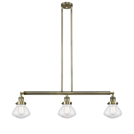A large image of the Innovations Lighting 213-S Olean Antique Brass / Seedy