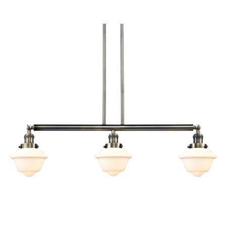 A large image of the Innovations Lighting 213-S Small Oxford Antique Brass / Matte White Cased