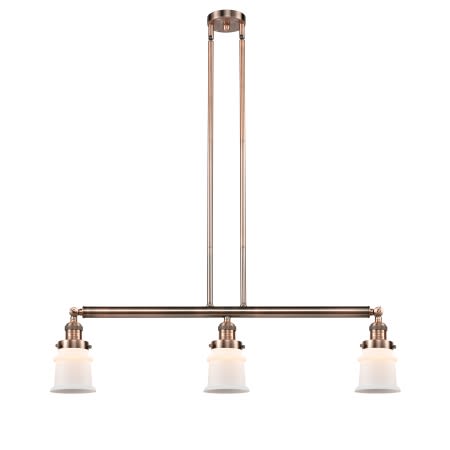 A large image of the Innovations Lighting 213 Small Canton Antique Copper / Matte White