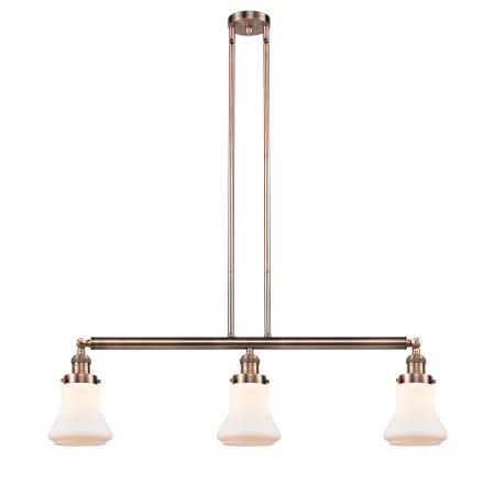 A large image of the Innovations Lighting 213 Bellmont Antique Copper / Matte White