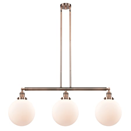 A large image of the Innovations Lighting 213 X-Large Beacon Antique Copper / Matte White