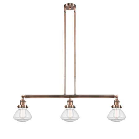 A large image of the Innovations Lighting 213-S Olean Antique Copper / Seedy