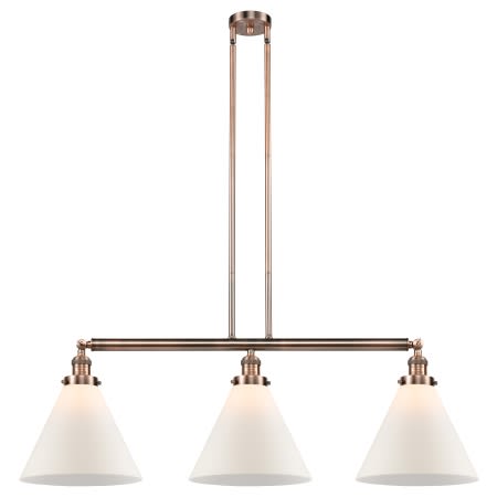 A large image of the Innovations Lighting 213 X-Large Cone Antique Copper / Matte White