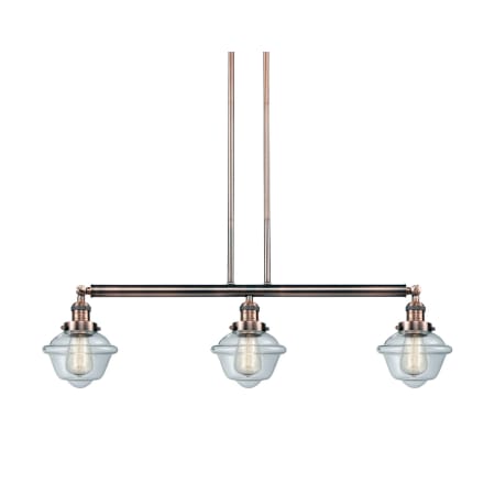 A large image of the Innovations Lighting 213-S Small Oxford Antique Copper / Clear