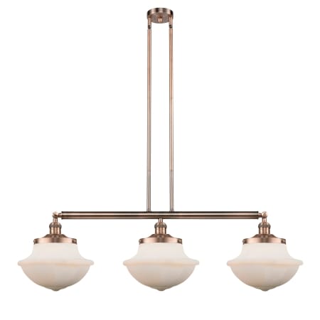 A large image of the Innovations Lighting 213 Large Oxford Antique Copper / Matte White