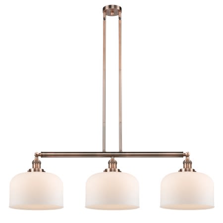 A large image of the Innovations Lighting 213 X-Large Bell Antique Copper / Matte White