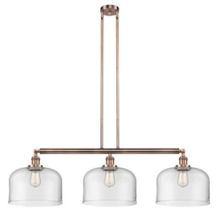 A large image of the Innovations Lighting 213 X-Large Bell Antique Copper / Clear