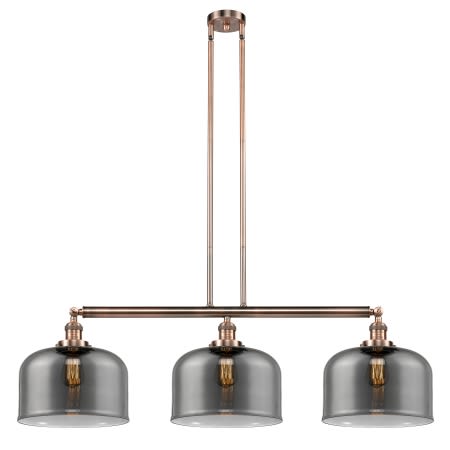 A large image of the Innovations Lighting 213 X-Large Bell Antique Copper / Plated Smoke