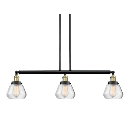 A large image of the Innovations Lighting 213-S Fulton Black / Antique Brass / Clear