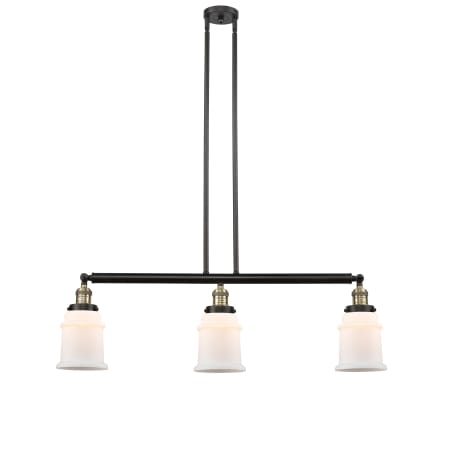 A large image of the Innovations Lighting 213 Canton Black Antique Brass / Matte White