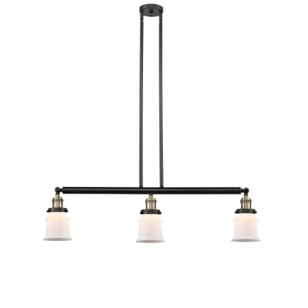 A large image of the Innovations Lighting 213 Small Canton Black Antique Brass / Matte White