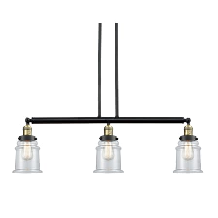 A large image of the Innovations Lighting 213-S Canton Black / Antique Brass / Clear