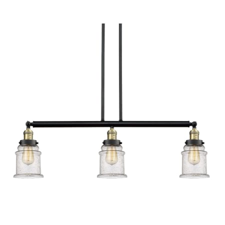 A large image of the Innovations Lighting 213-S Canton Black / Antique Brass / Seedy