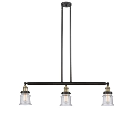 A large image of the Innovations Lighting 213 Small Canton Black Antique Brass / Seedy