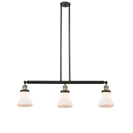 A large image of the Innovations Lighting 213 Bellmont Black Antique Brass / Matte White