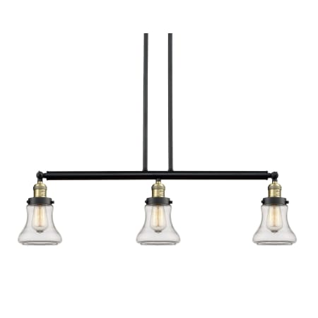 A large image of the Innovations Lighting 213-S Bellmont Black / Antique Brass / Clear