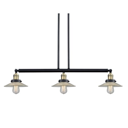 A large image of the Innovations Lighting 213-S Halophane Black / Antique Brass / Flat
