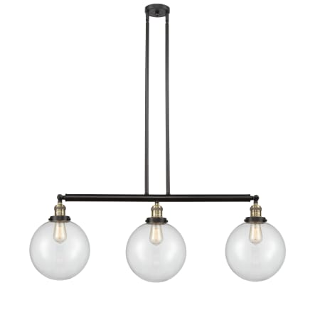 A large image of the Innovations Lighting 213 X-Large Beacon Black Antique Brass / Clear