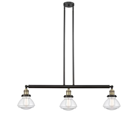 A large image of the Innovations Lighting 213-S Olean Black Antique Brass / Clear