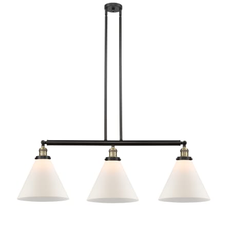 A large image of the Innovations Lighting 213 X-Large Cone Black Antique Brass / Matte White