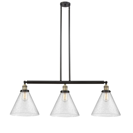 A large image of the Innovations Lighting 213 X-Large Cone Black Antique Brass / Seedy