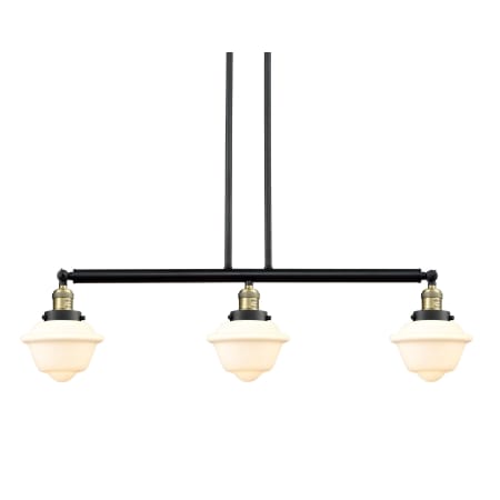 A large image of the Innovations Lighting 213-S Small Oxford Black / Antique Brass / Matte White Cased