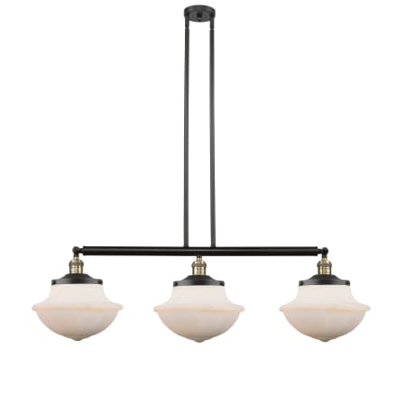 A large image of the Innovations Lighting 213 Large Oxford Black Antique Brass / Matte White