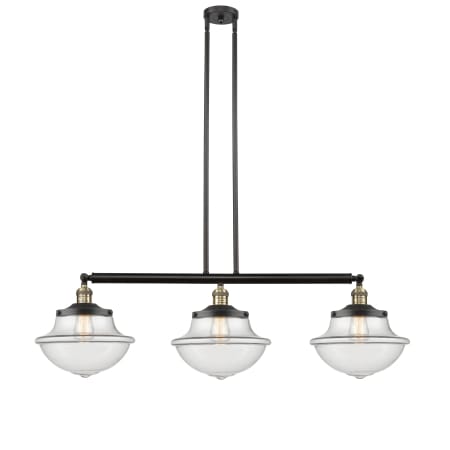 A large image of the Innovations Lighting 213 Large Oxford Black Antique Brass / Clear