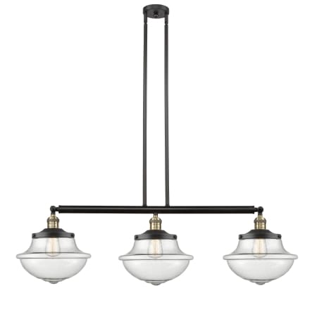 A large image of the Innovations Lighting 213 Large Oxford Black Antique Brass / Seedy