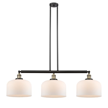 A large image of the Innovations Lighting 213 X-Large Bell Black Antique Brass / Matte White