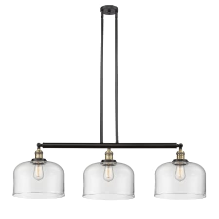 A large image of the Innovations Lighting 213 X-Large Bell Black Antique Brass / Clear