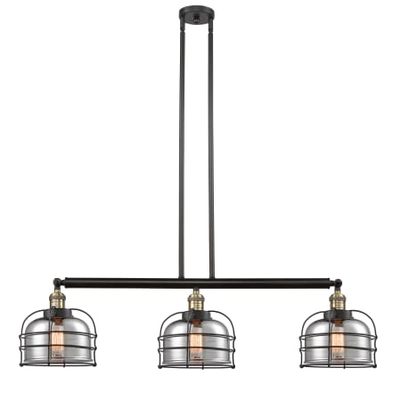 A large image of the Innovations Lighting 213 Large Bell Cage Black Antique Brass / Plated Smoke