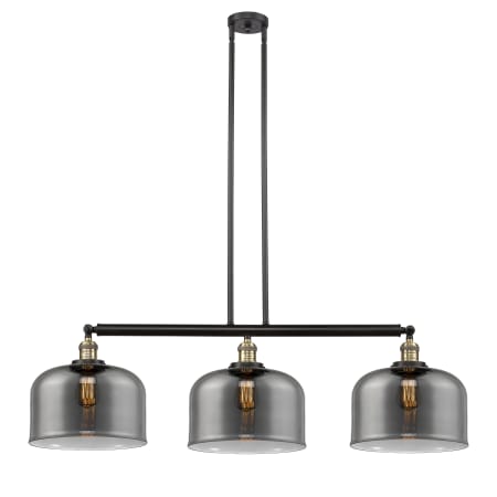 A large image of the Innovations Lighting 213 X-Large Bell Black Antique Brass / Plated Smoke