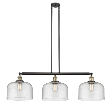 A large image of the Innovations Lighting 213 X-Large Bell Black Antique Brass / Seedy