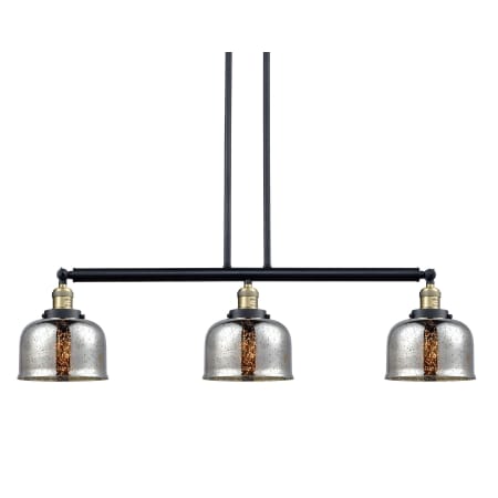 A large image of the Innovations Lighting 213-S Large Bell Black / Antique Brass / Silver Plated Mercury