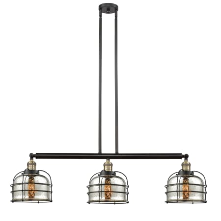 A large image of the Innovations Lighting 213 Large Bell Cage Black Antique Brass / Silver Plated Mercury