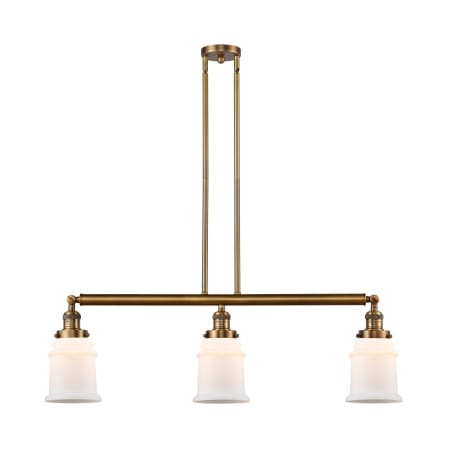 A large image of the Innovations Lighting 213 Canton Brushed Brass / Matte White