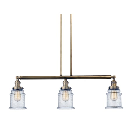 A large image of the Innovations Lighting 213-S Canton Brushed Brass / Seedy