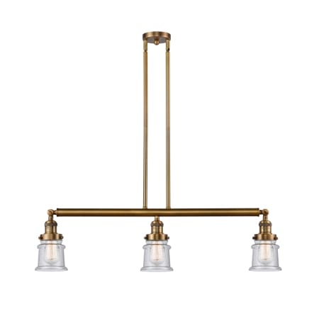 A large image of the Innovations Lighting 213 Small Canton Brushed Brass / Seedy