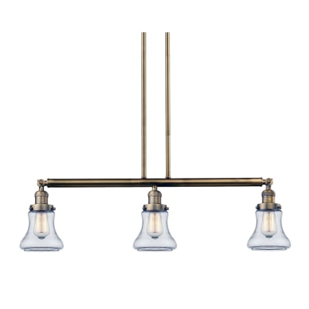 A large image of the Innovations Lighting 213-S Bellmont Brushed Brass / Clear