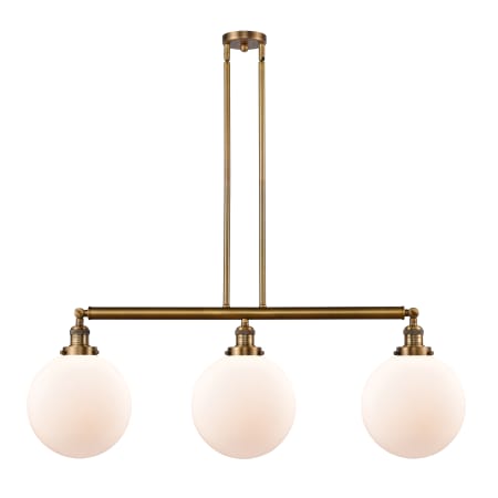 A large image of the Innovations Lighting 213 X-Large Beacon Brushed Brass / Matte White